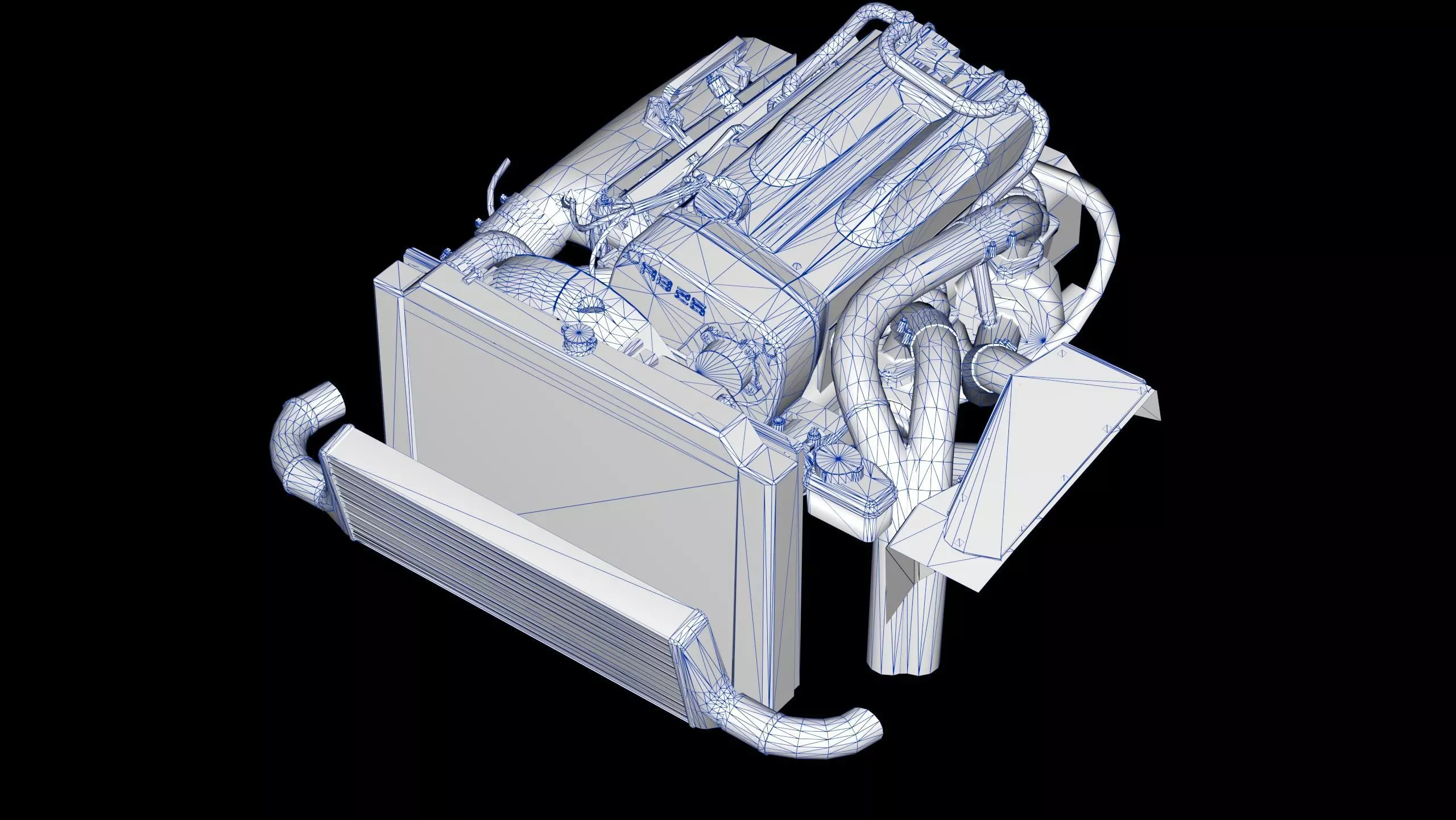 RB26DETT Greddy Engine Low-poly 3D model_14
