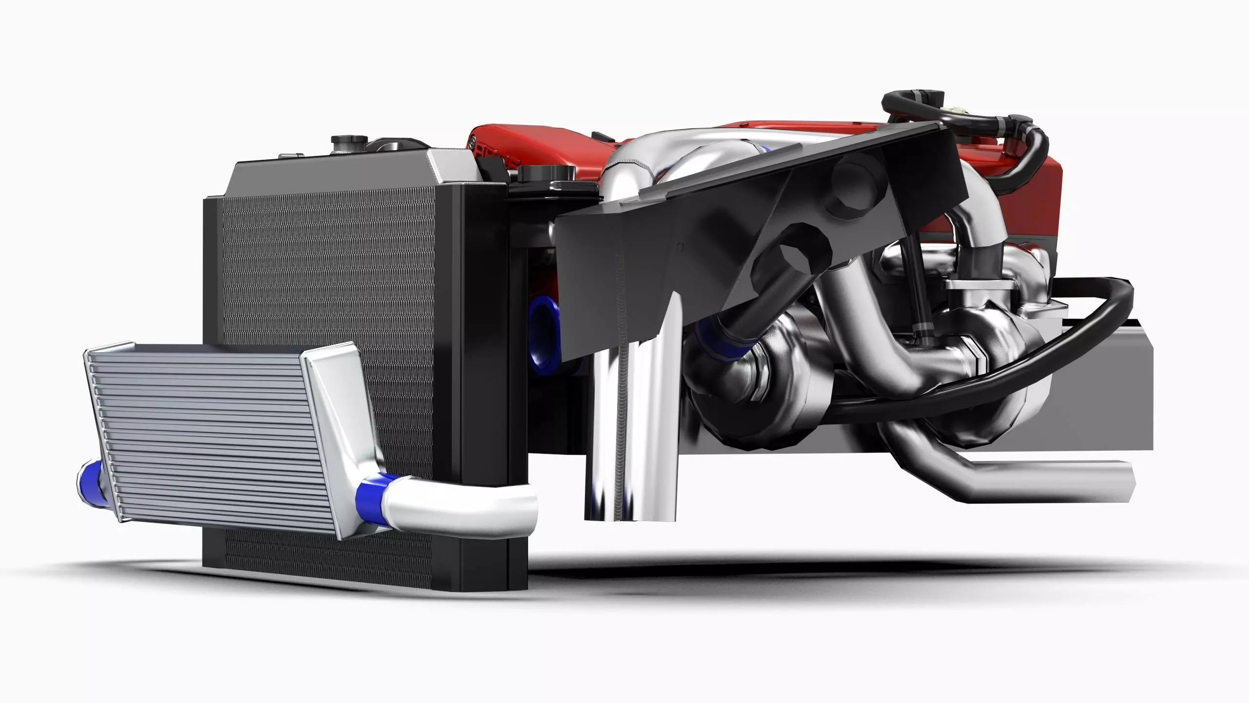 RB26DETT Greddy Engine Low-poly 3D model_3