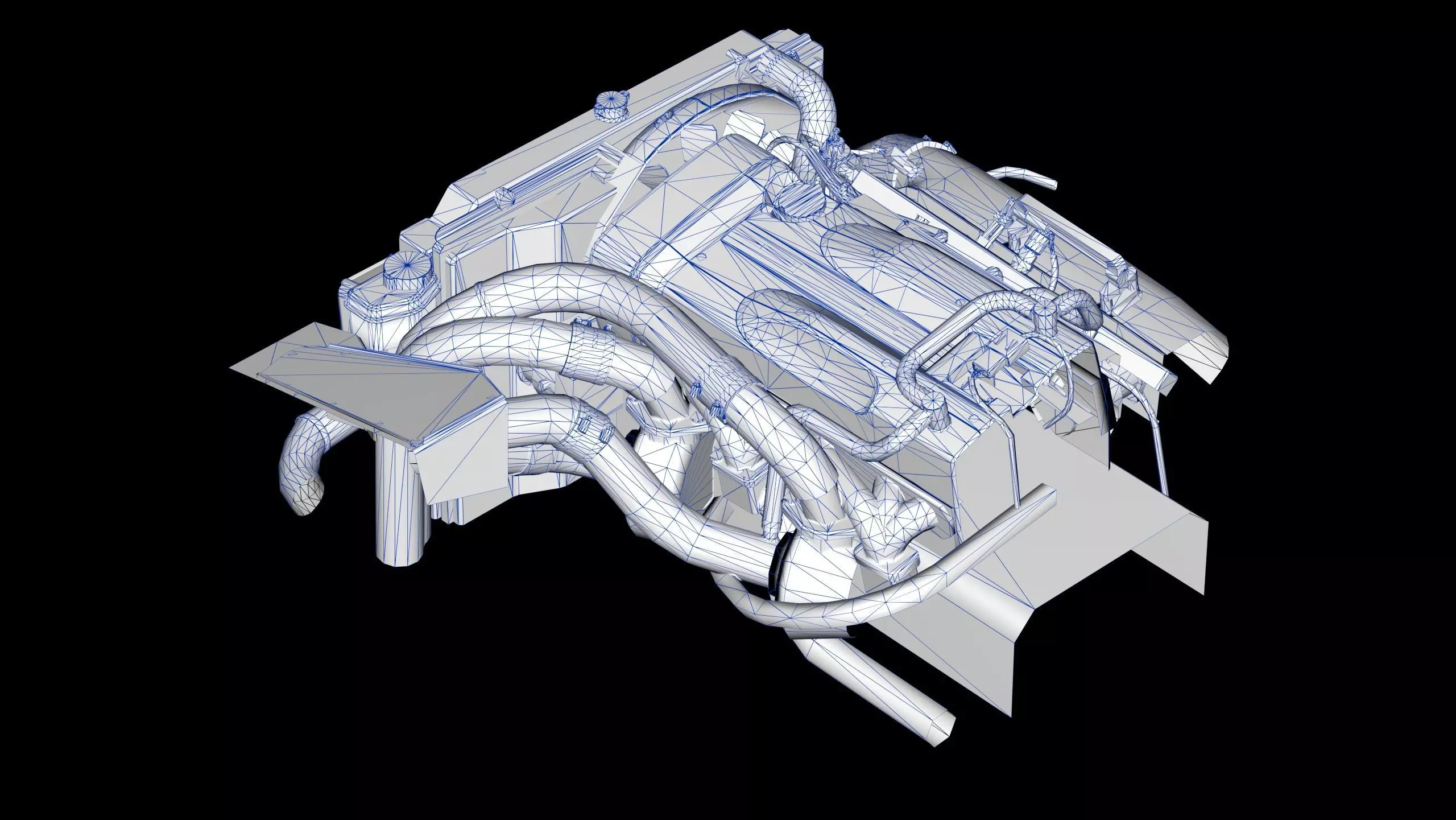 RB26DETT Greddy Engine Low-poly 3D model_19