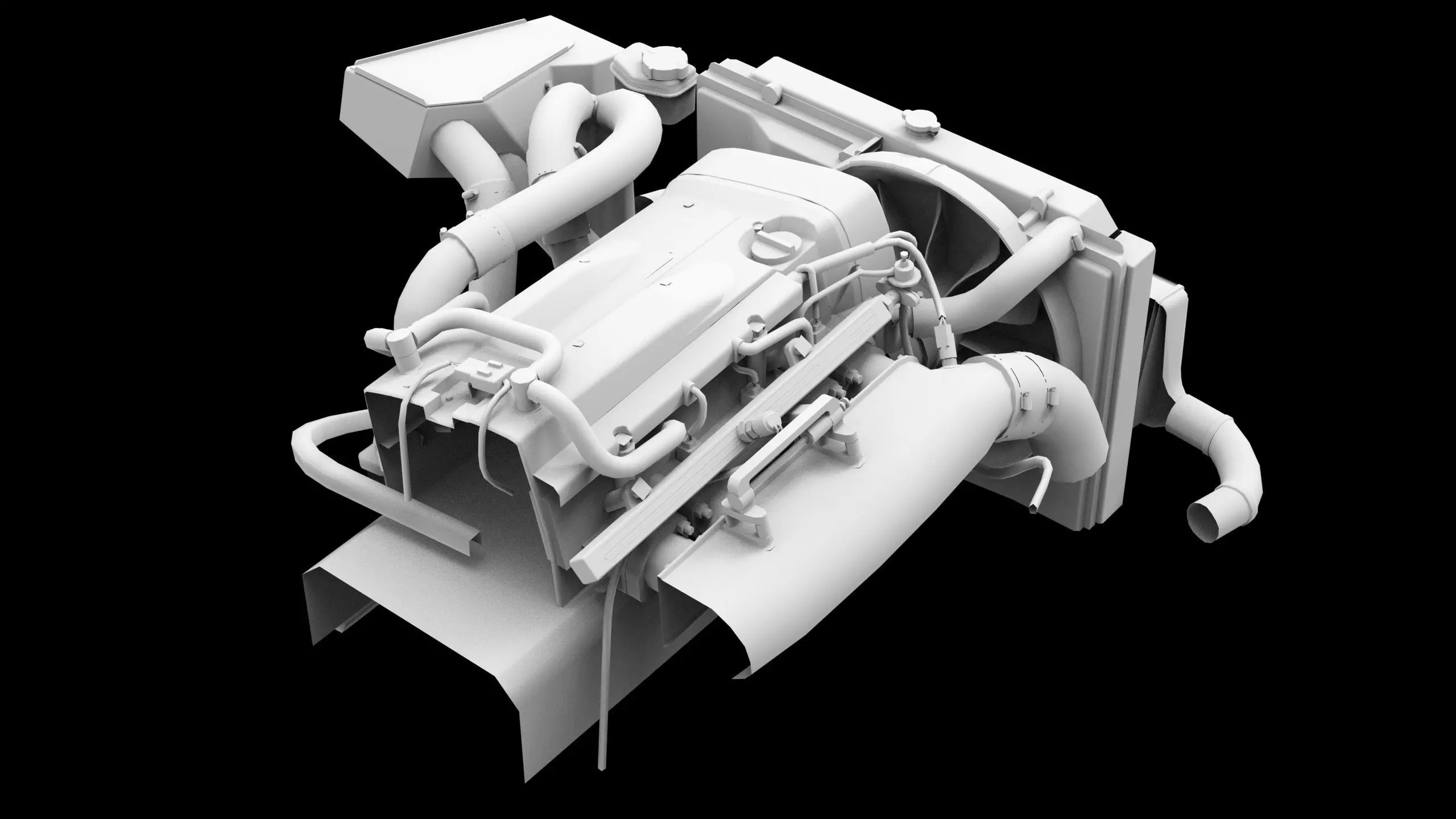RB26DETT Greddy Engine Low-poly 3D model_9
