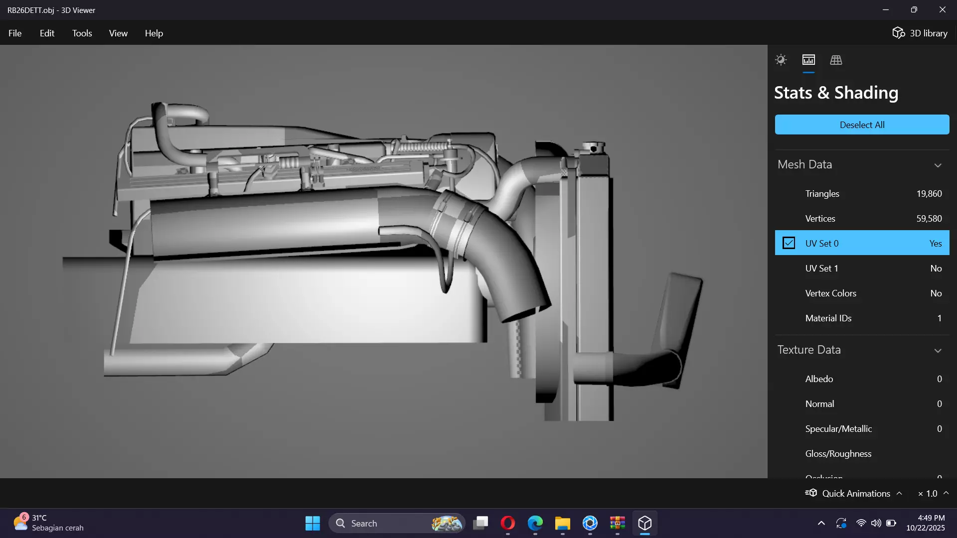 RB26DETT Greddy Engine Low-poly 3D model_23