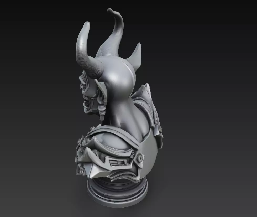 Hellforged Overlord - Demonic Armor Bust 3D Model 3D print model_4