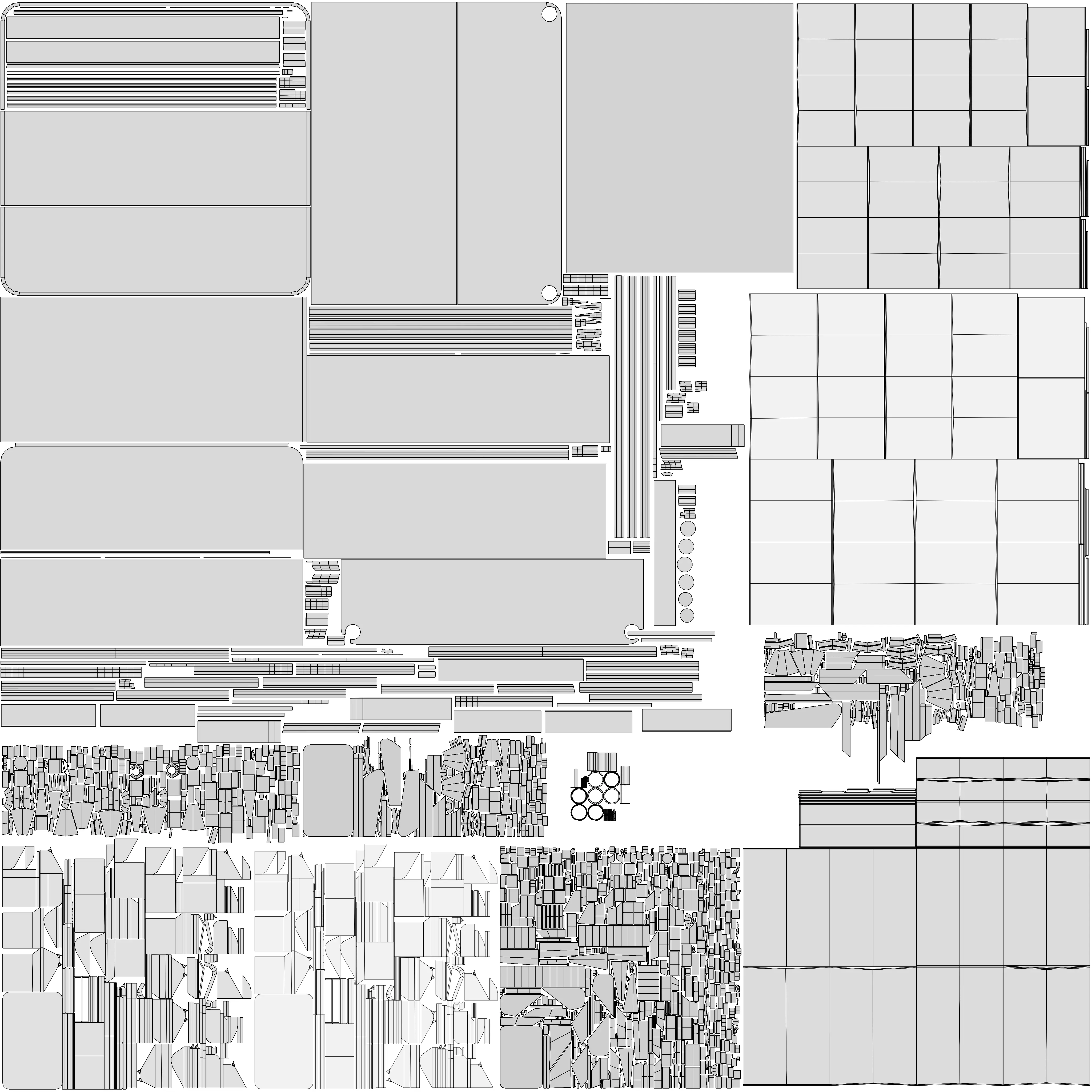 Industrial Logistics Platform Trolley Variation Pack Low-poly 3D model_7