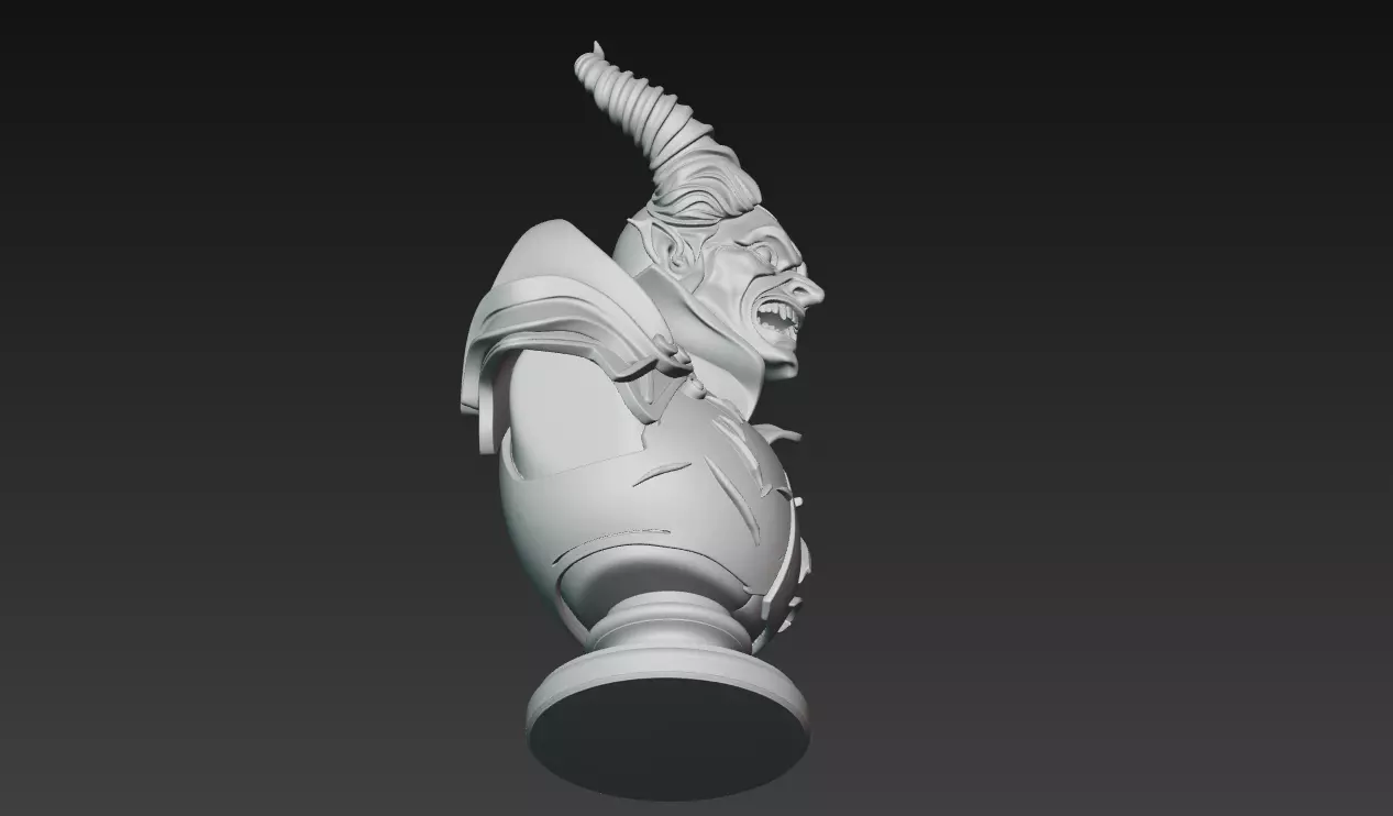 Hell Duke - Demonic Lord Bust 3D Model 3D print model_10