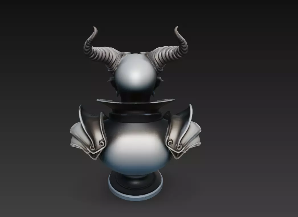 Hell Duke - Demonic Lord Bust 3D Model 3D print model_5