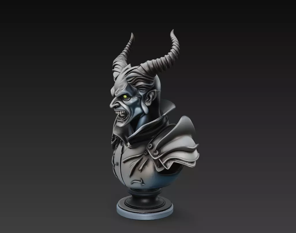 Hell Duke - Demonic Lord Bust 3D Model 3D print model_1