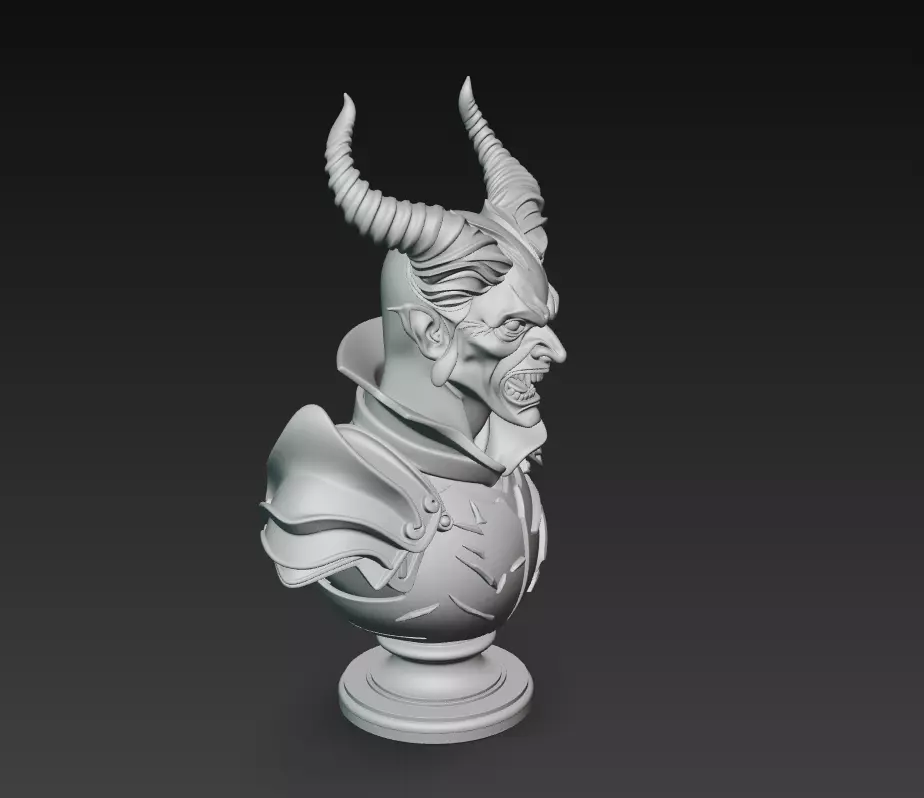 Hell Duke - Demonic Lord Bust 3D Model 3D print model_8