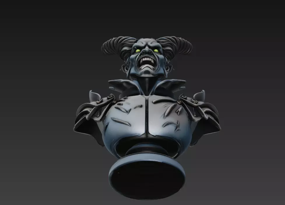 Hell Duke - Demonic Lord Bust 3D Model 3D print model_4
