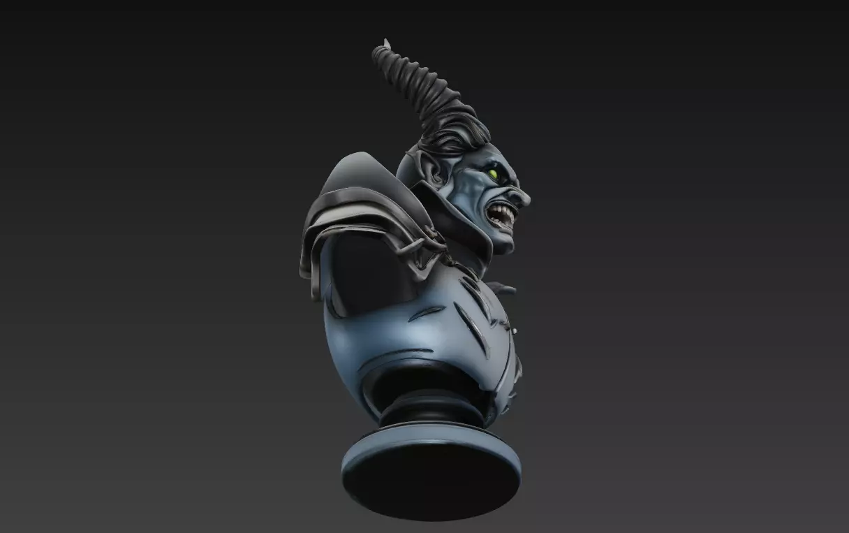 Hell Duke - Demonic Lord Bust 3D Model 3D print model_3