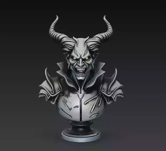 Hell Duke - Demonic Lord Bust 3D Model 3D print model Hell Duke - Demonic Lord Bust 3D Model 3D print model