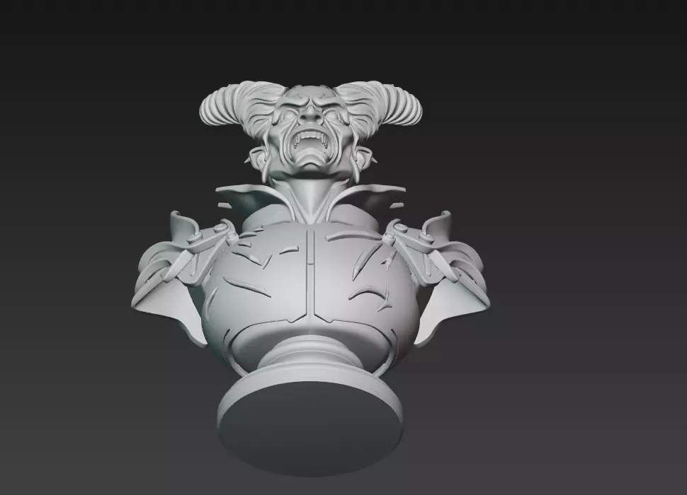 Hell Duke - Demonic Lord Bust 3D Model 3D print model_9