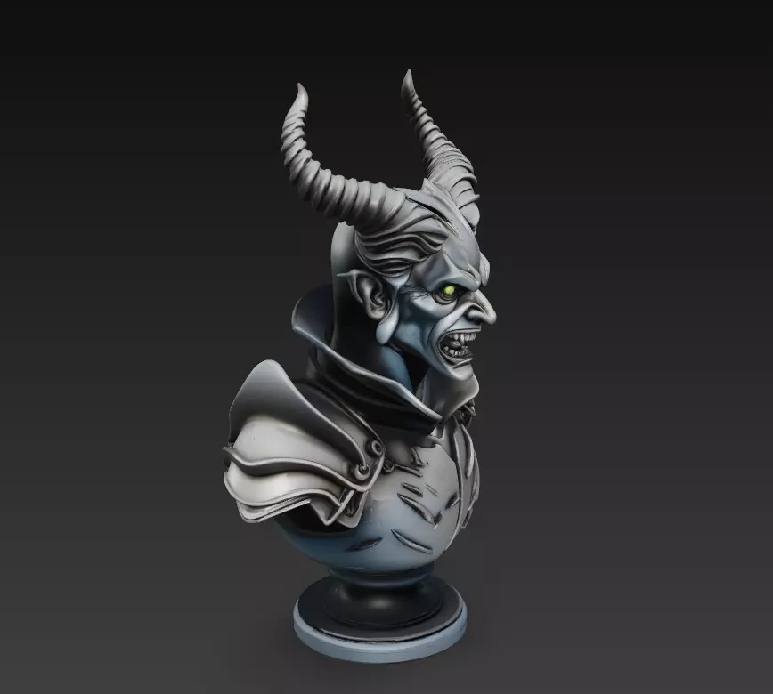 Hell Duke - Demonic Lord Bust 3D Model 3D print model_2