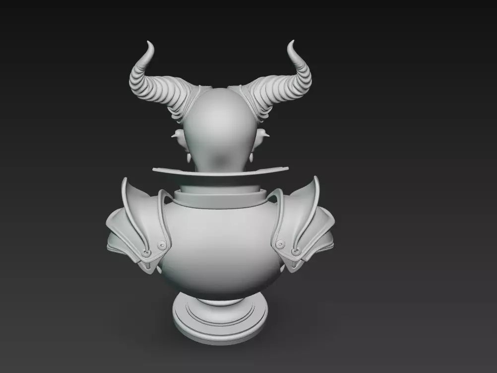 Hell Duke - Demonic Lord Bust 3D Model 3D print model_11