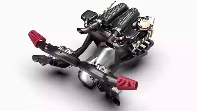 Twin-Turbo V10 Lamborghini Engine