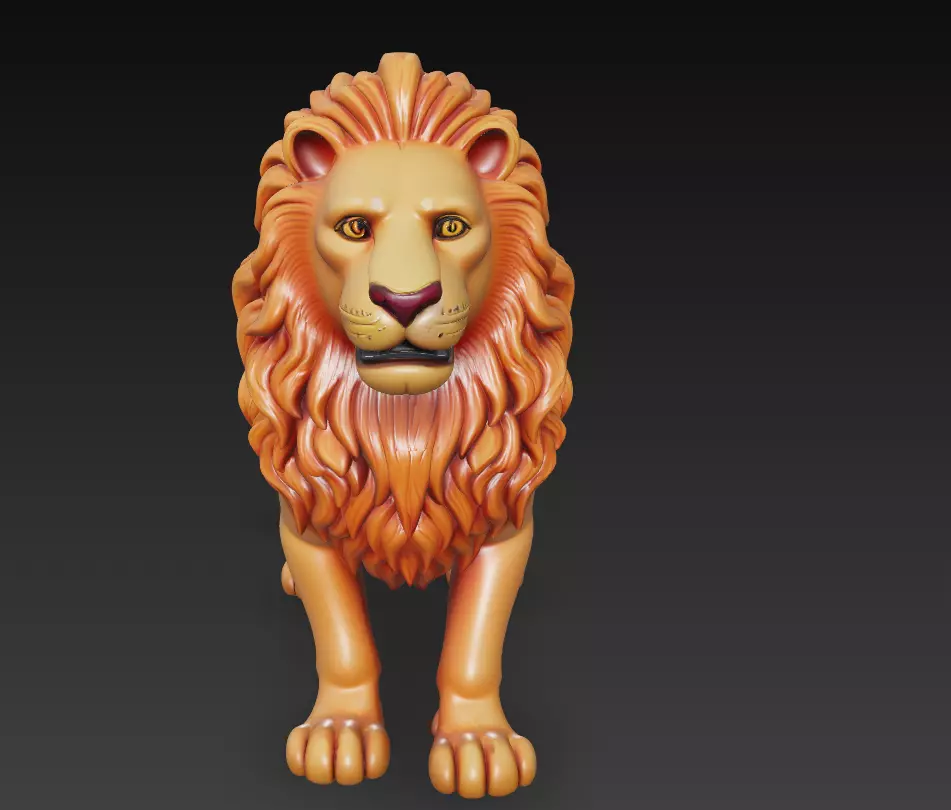 Majestic Lion - Royal Guardian 3D Model 3D print model_0