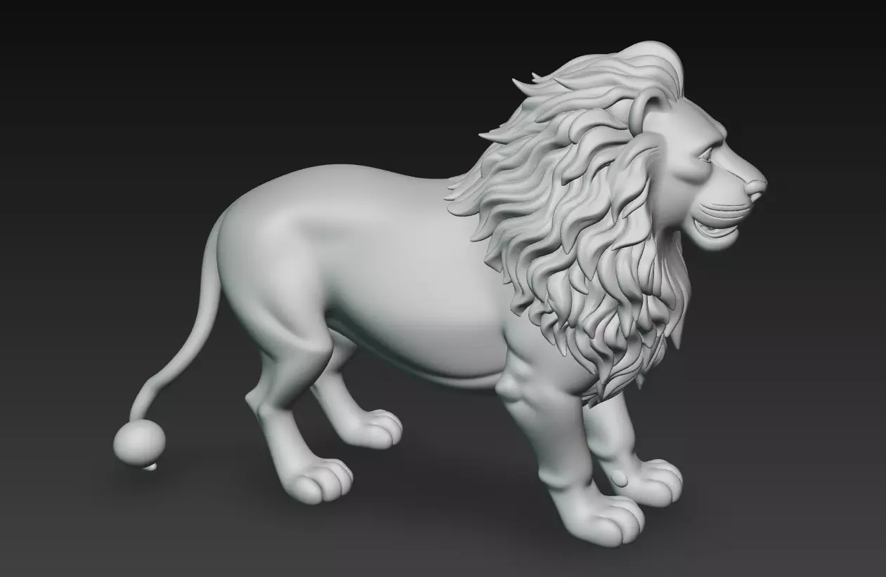 Majestic Lion - Royal Guardian 3D Model 3D print model_7