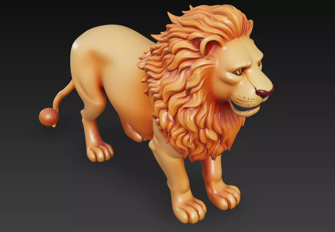 Majestic Lion - Royal Guardian 3D Model 3D print model_4
