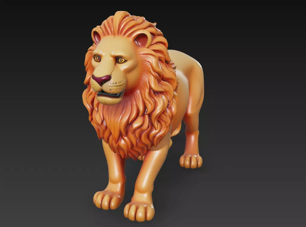 Majestic Lion - Royal Guardian 3D Model 3D print model_1