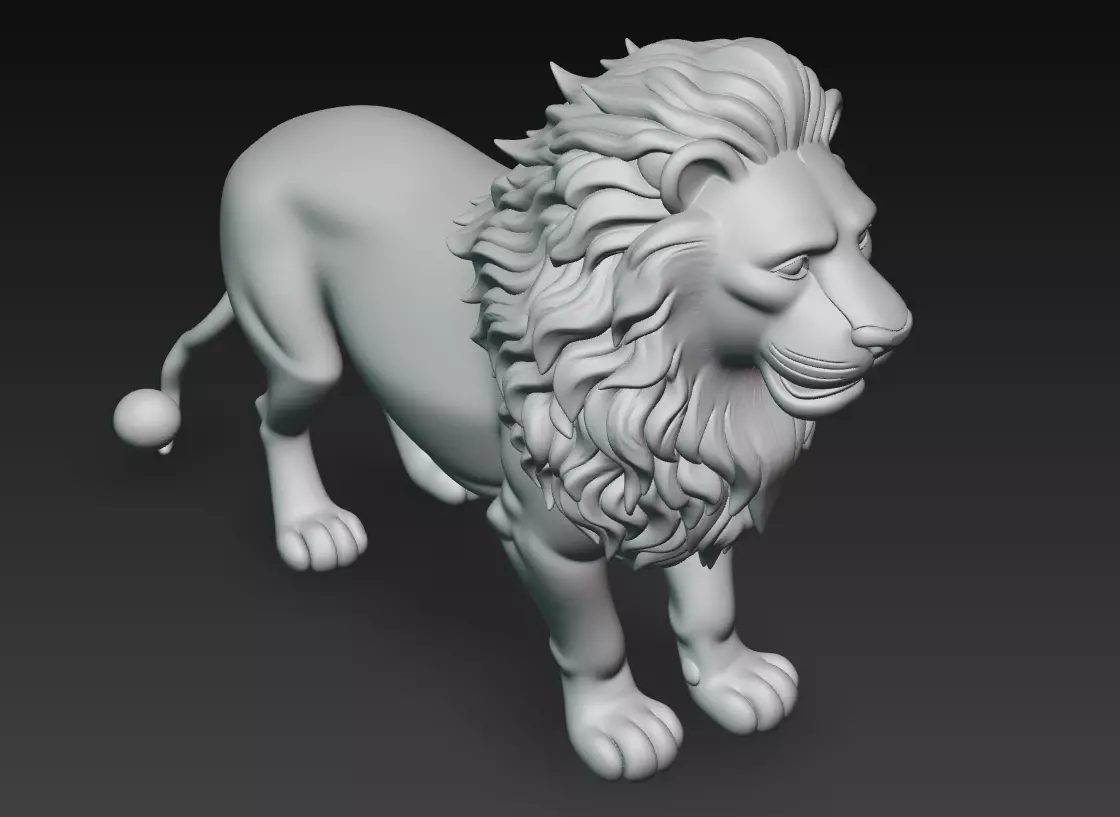 Majestic Lion - Royal Guardian 3D Model 3D print model_11