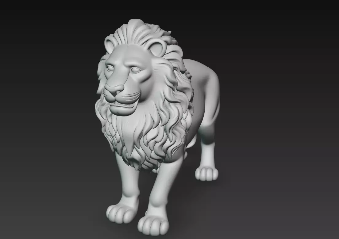 Majestic Lion - Royal Guardian 3D Model 3D print model_10