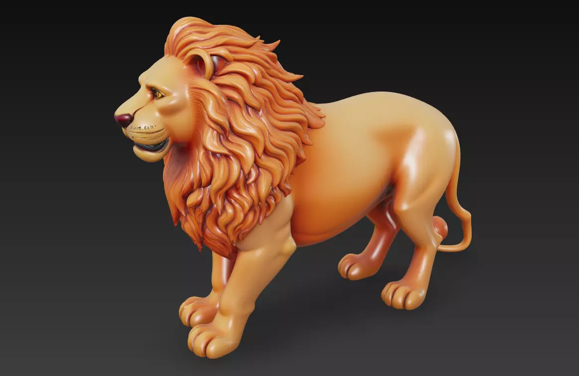 Majestic Lion - Royal Guardian 3D Model 3D print model_5
