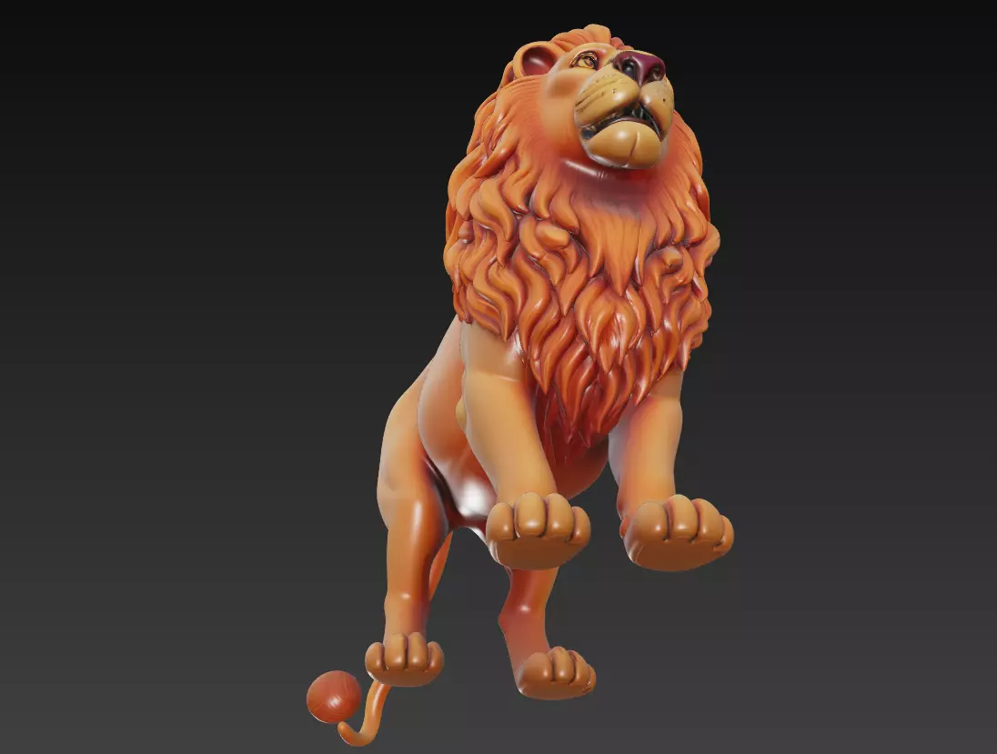 Majestic Lion - Royal Guardian 3D Model 3D print model_2