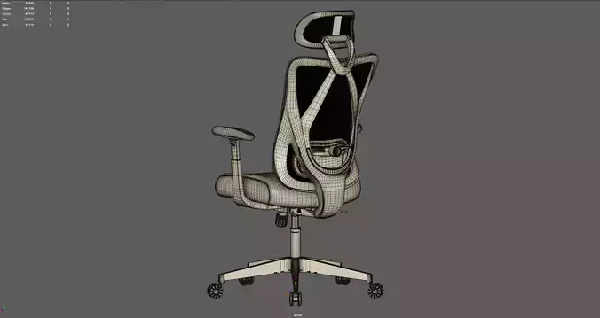 Office Mesh Chair 3D model 7