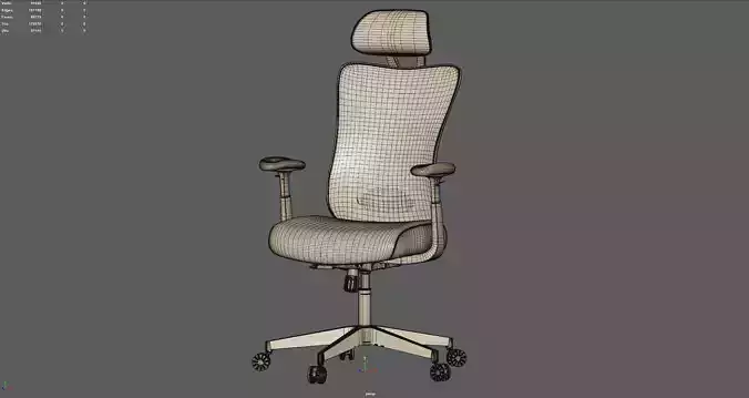 Office Mesh Chair 3D model 5