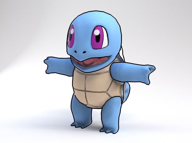 Squirtle Pokemon Rigged Low-poly 3D model