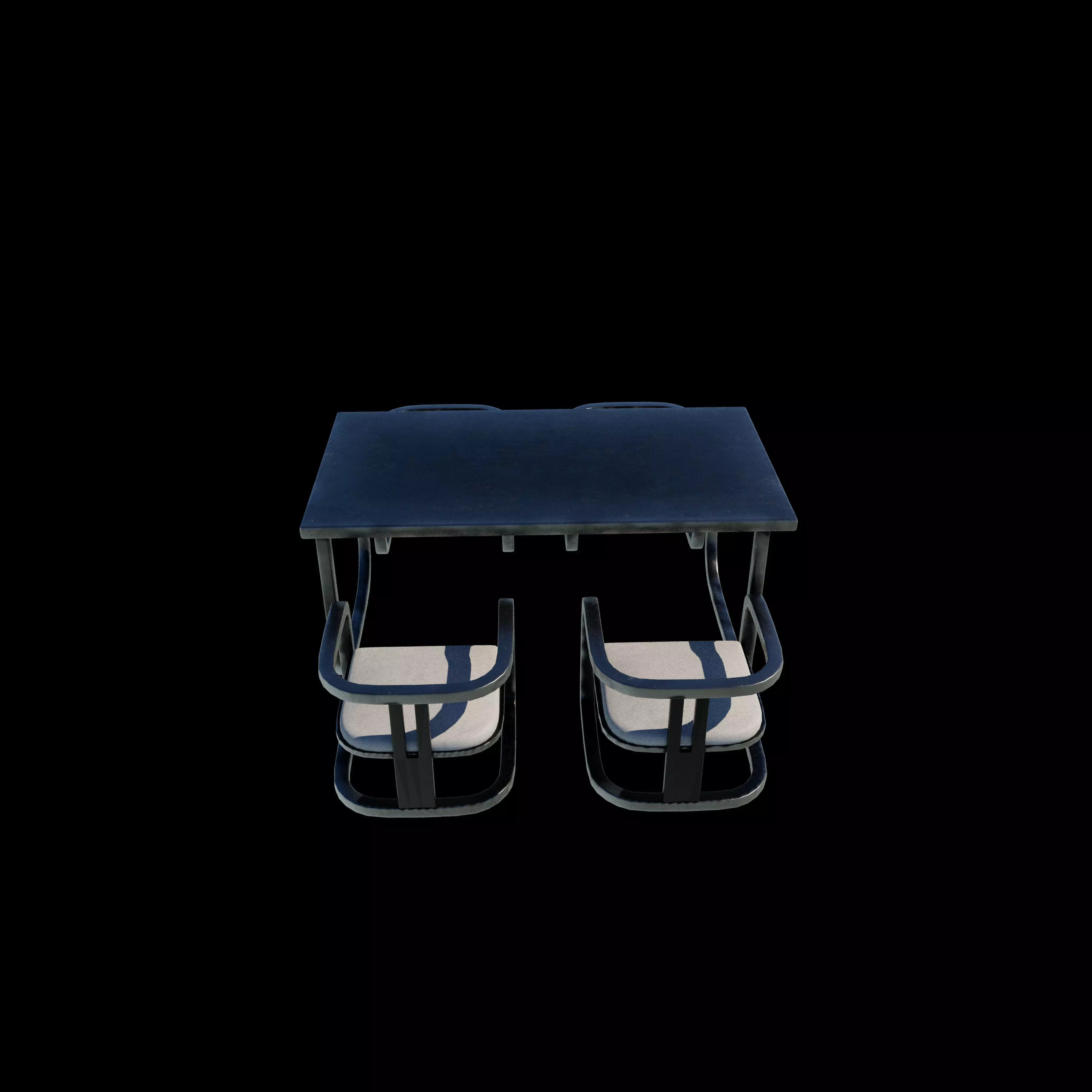 dining table and chairs set 3D model_10