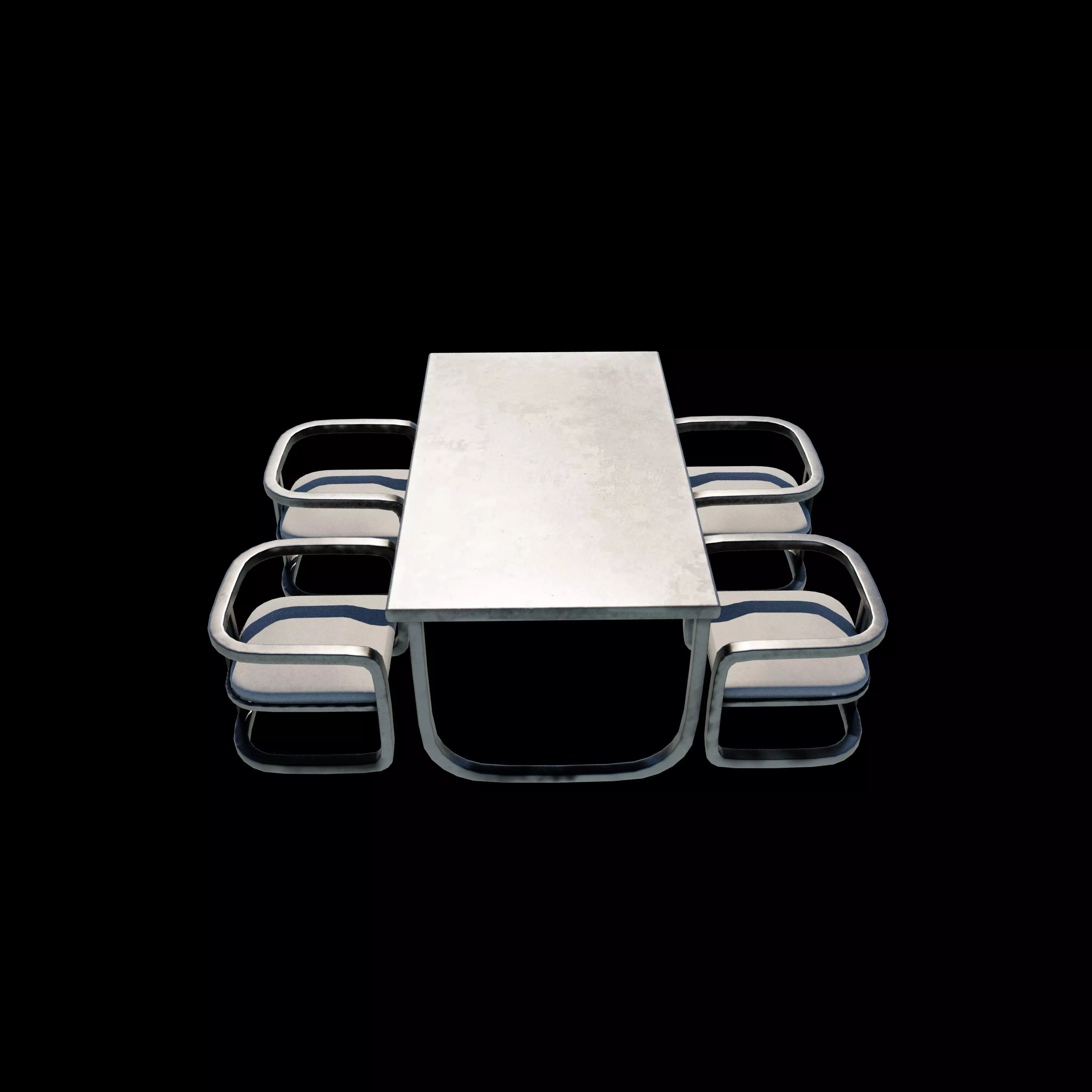 dining table and chairs set 3D model_8