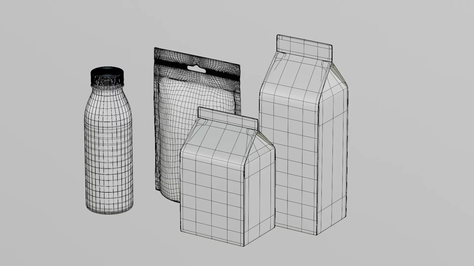 Dairy Set 3D model_6