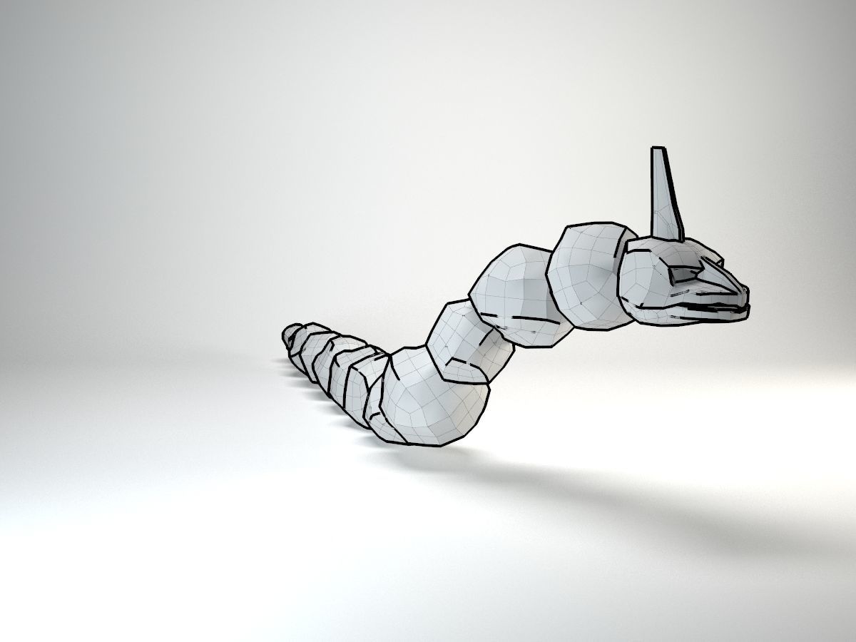 Onix Pokemon Rigged Low-poly 3D model_11
