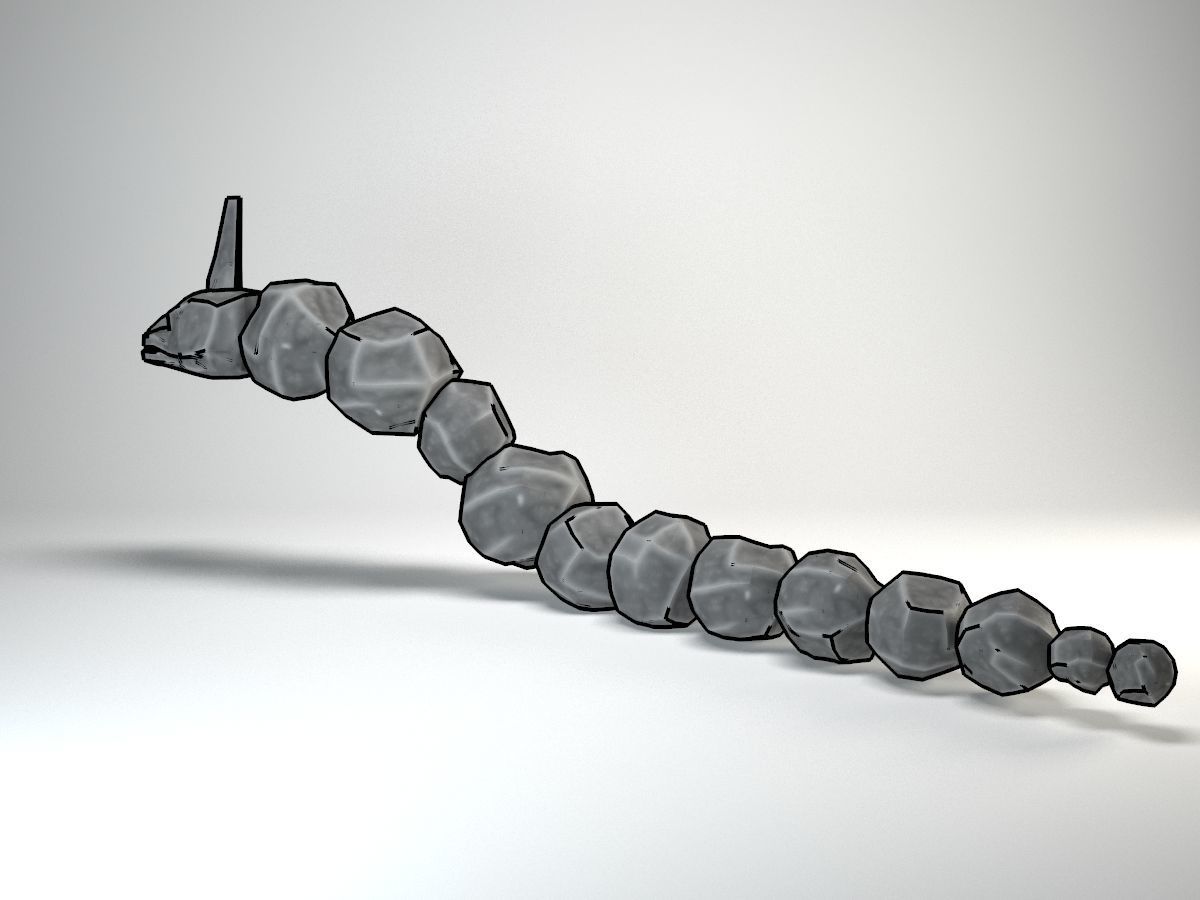 Onix Pokemon Rigged Low-poly 3D model_1