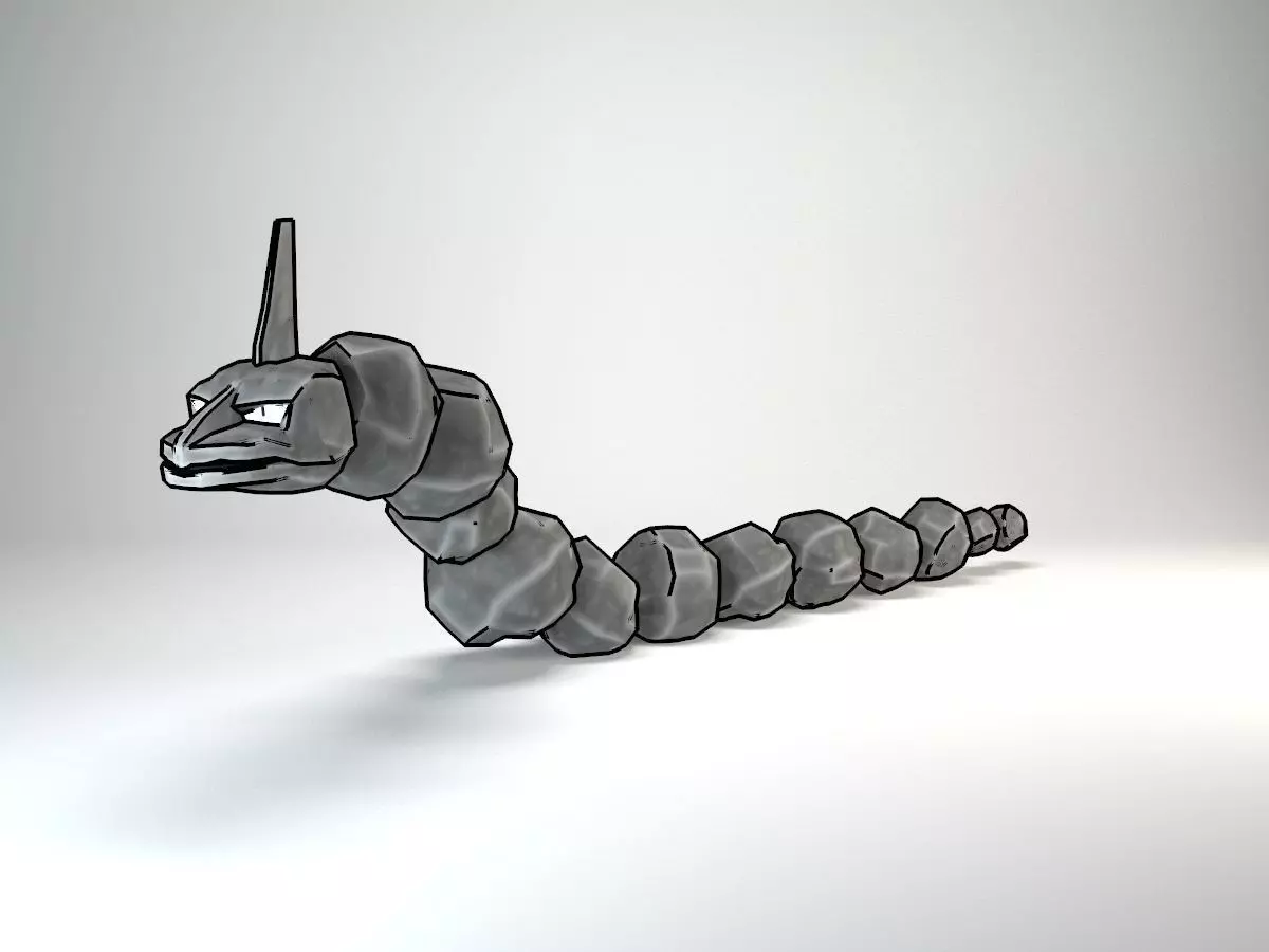 Onix Pokemon Rigged Low-poly 3D model_0
