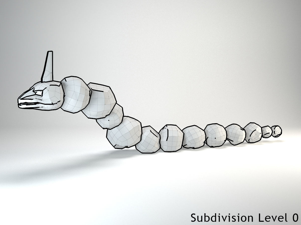 Onix Pokemon Rigged Low-poly 3D model_6
