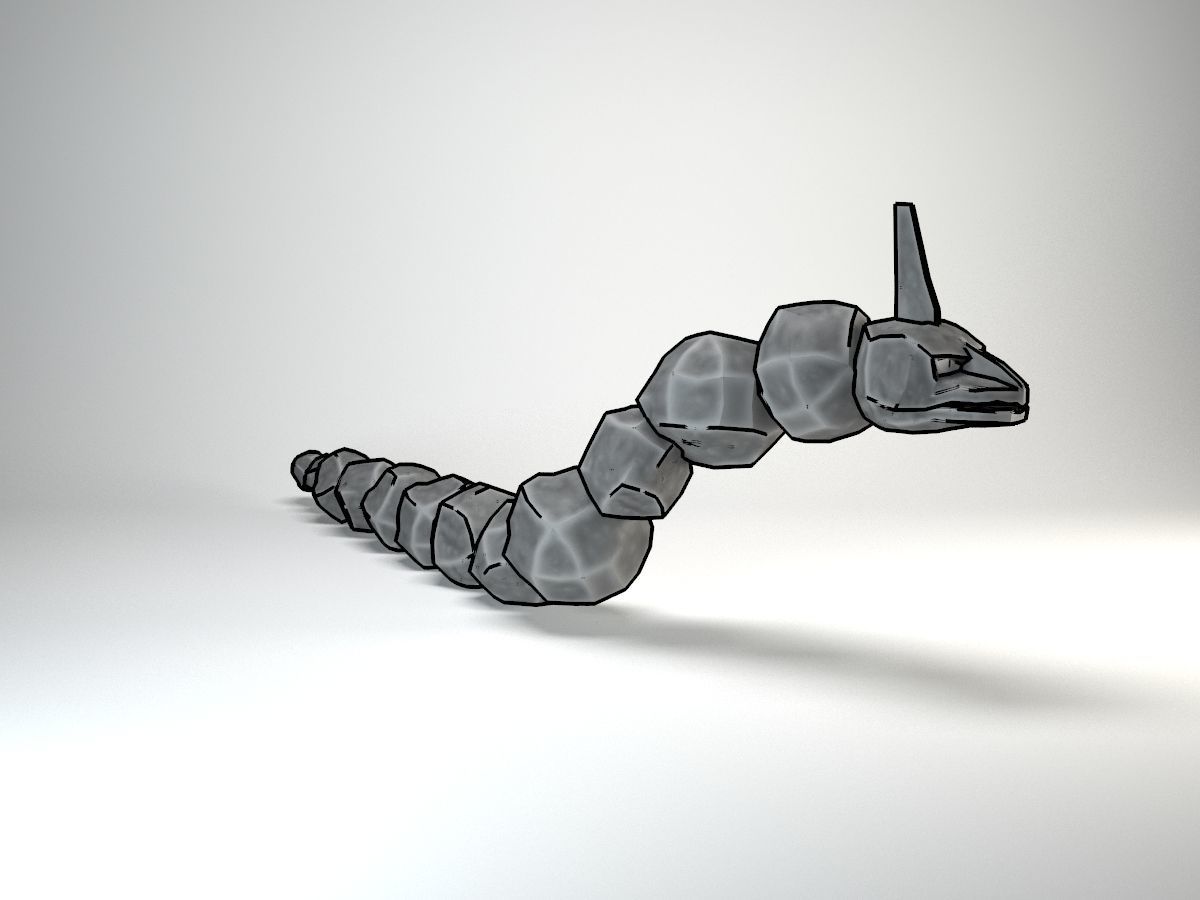 Onix Pokemon Rigged Low-poly 3D model_2