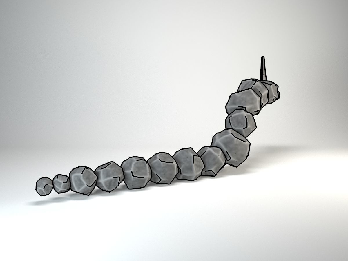 Onix Pokemon Rigged Low-poly 3D model_4