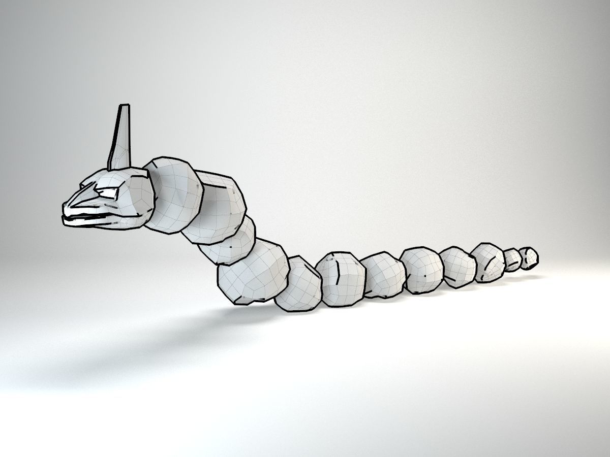 Onix Pokemon Rigged Low-poly 3D model_9