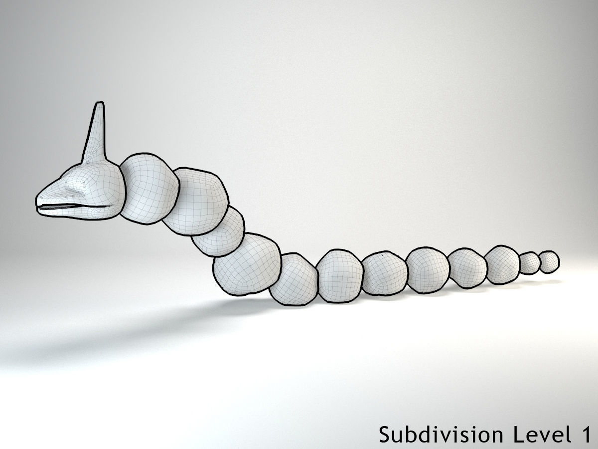 Onix Pokemon Rigged Low-poly 3D model_7