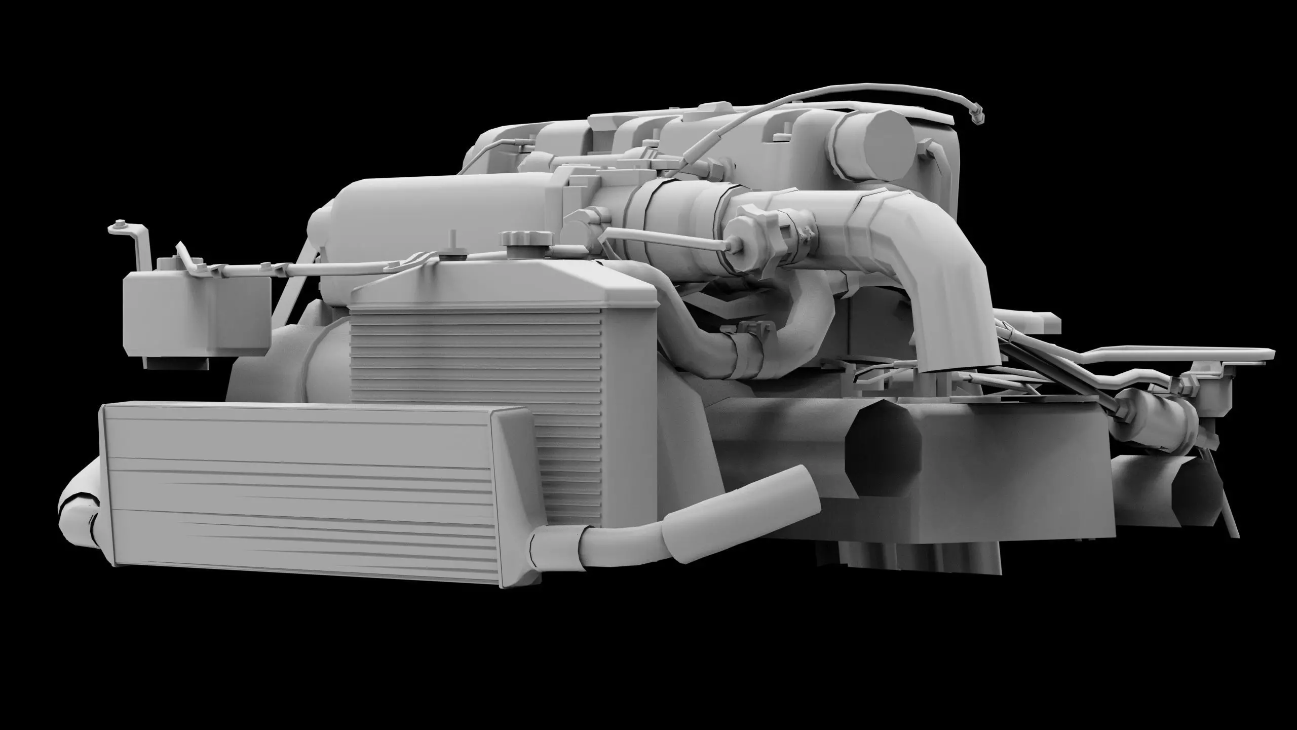 Honda K24 VTEC Engine Low-poly 3D model_10