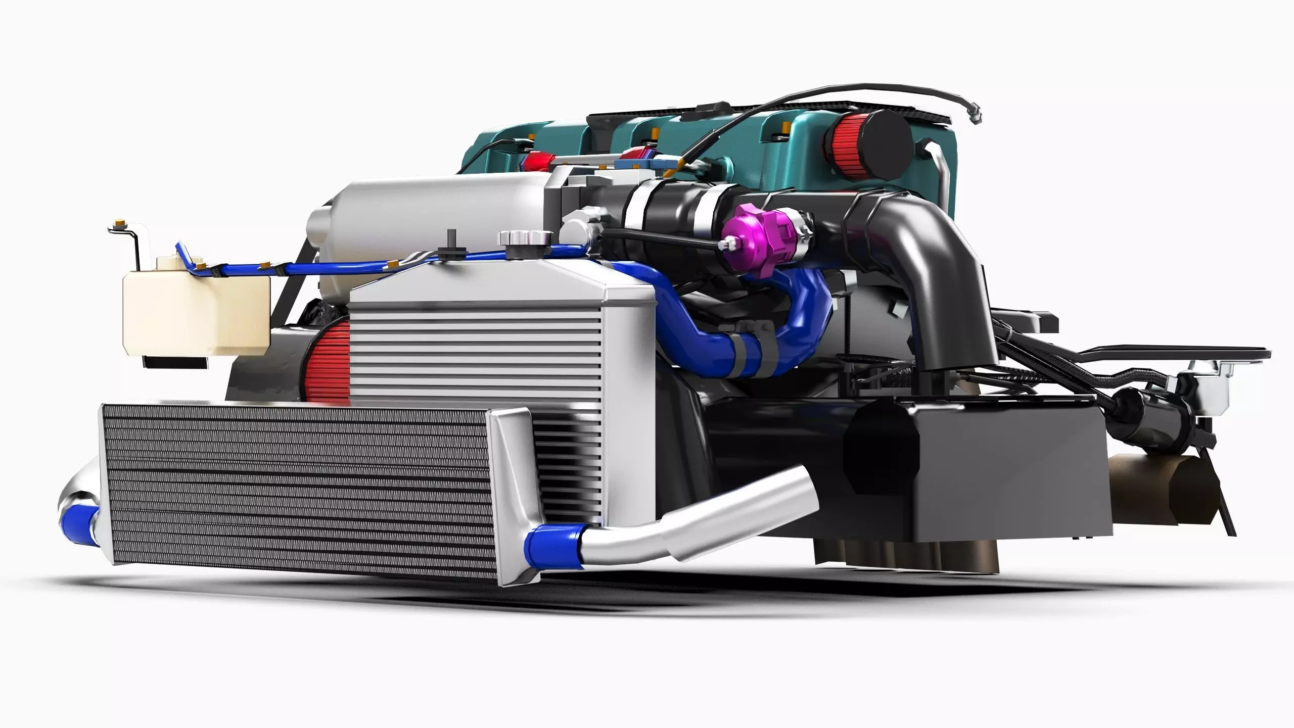 Honda K24 VTEC Engine Low-poly 3D model_3