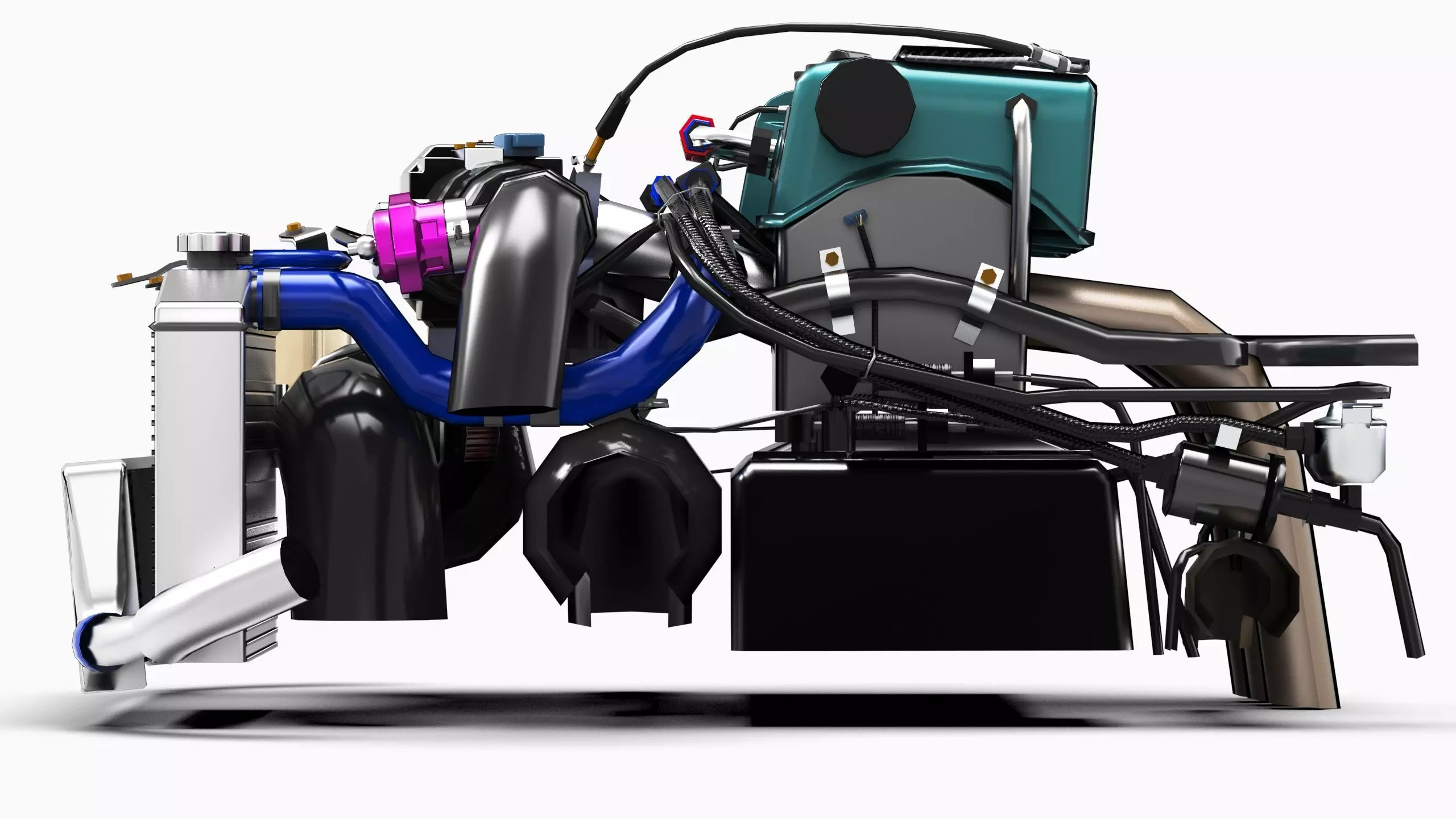 Honda K24 VTEC Engine Low-poly 3D model_4