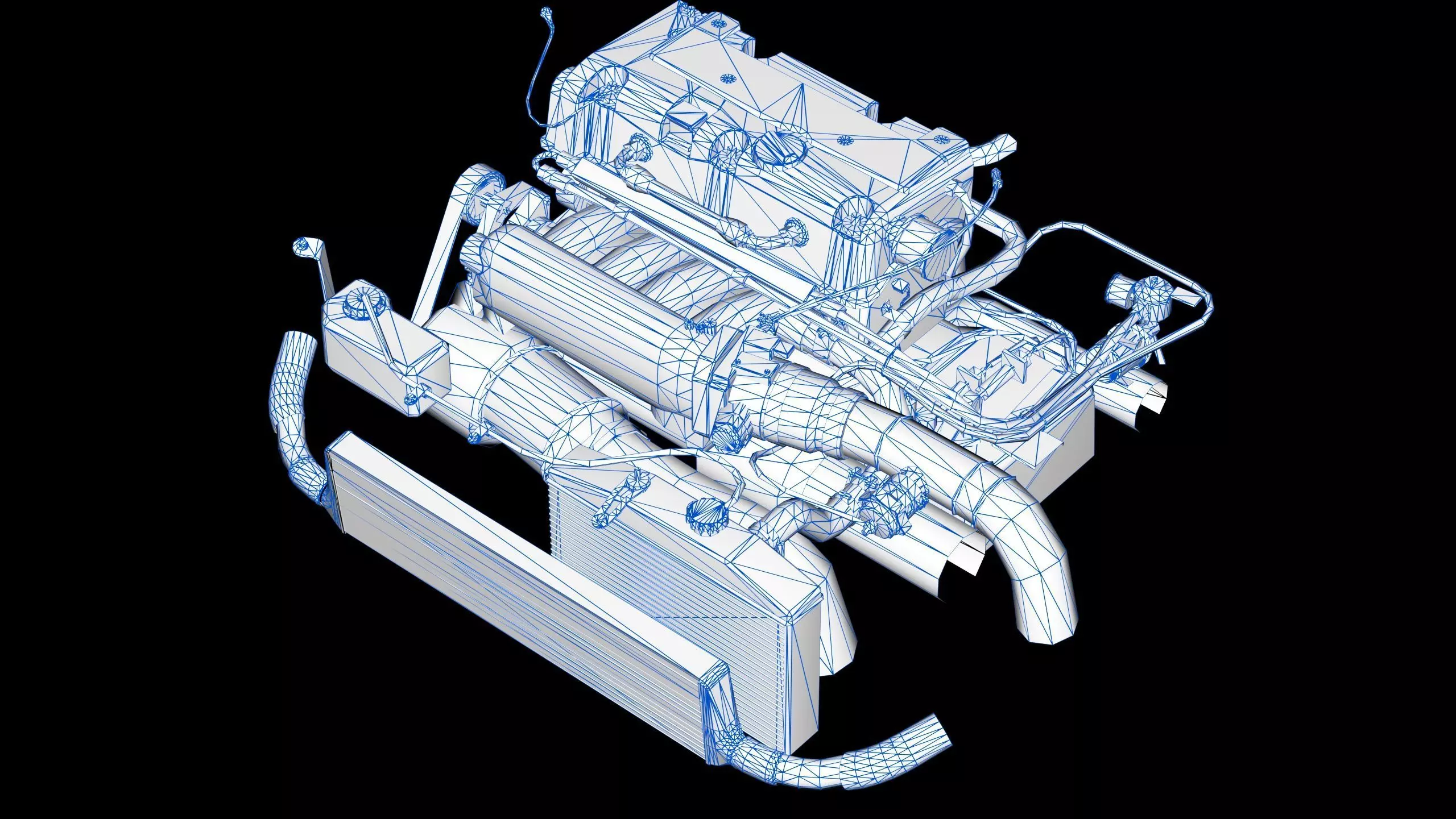 Honda K24 VTEC Engine Low-poly 3D model_14