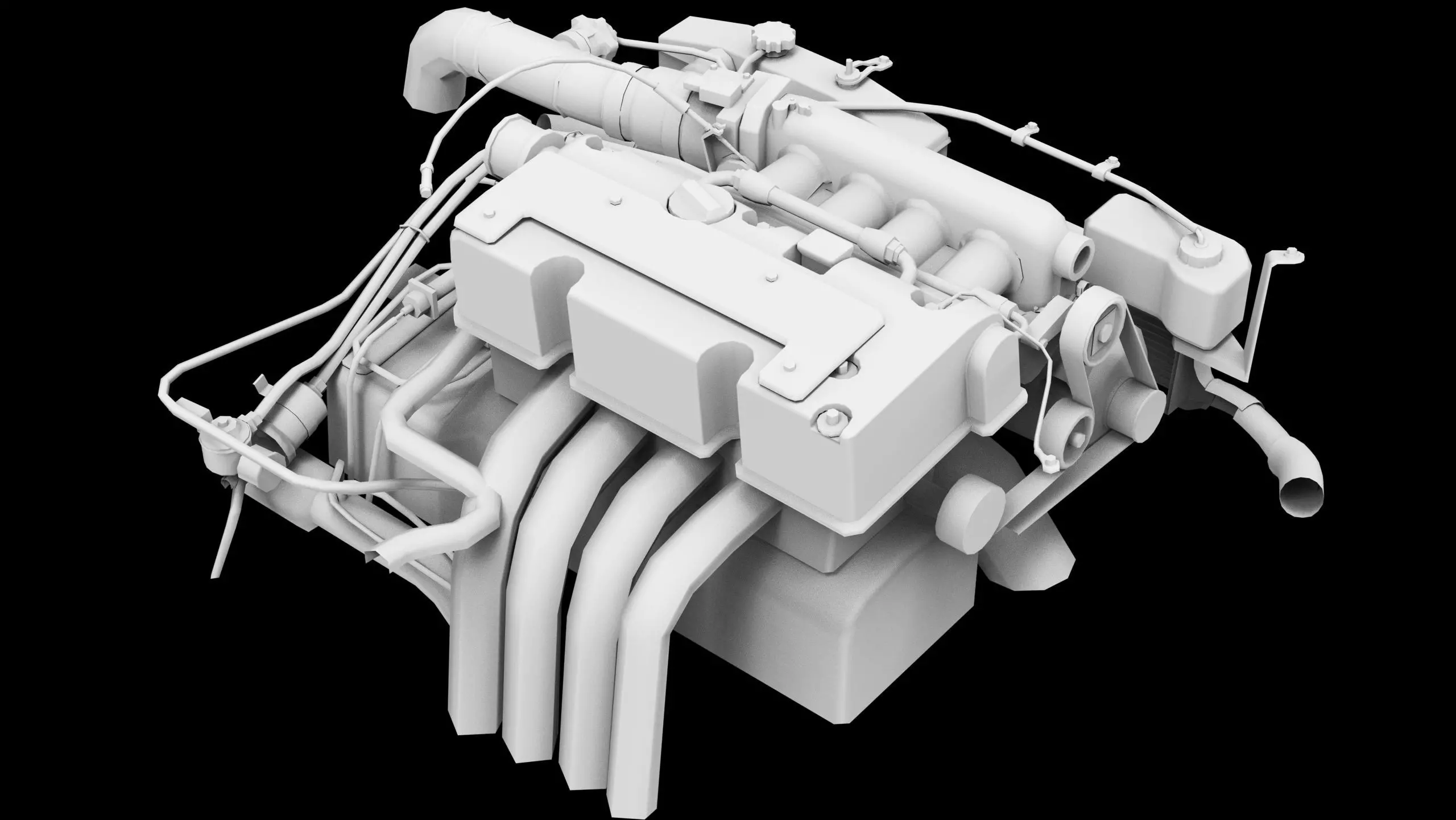 Honda K24 VTEC Engine Low-poly 3D model_9