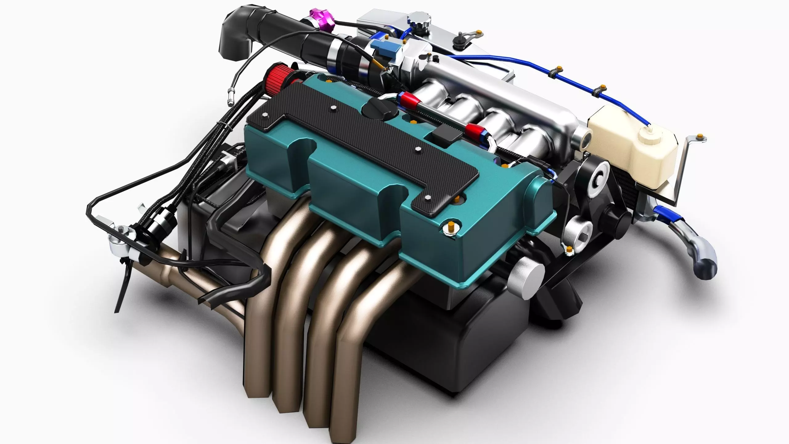 Honda K24 VTEC Engine Low-poly 3D model_2