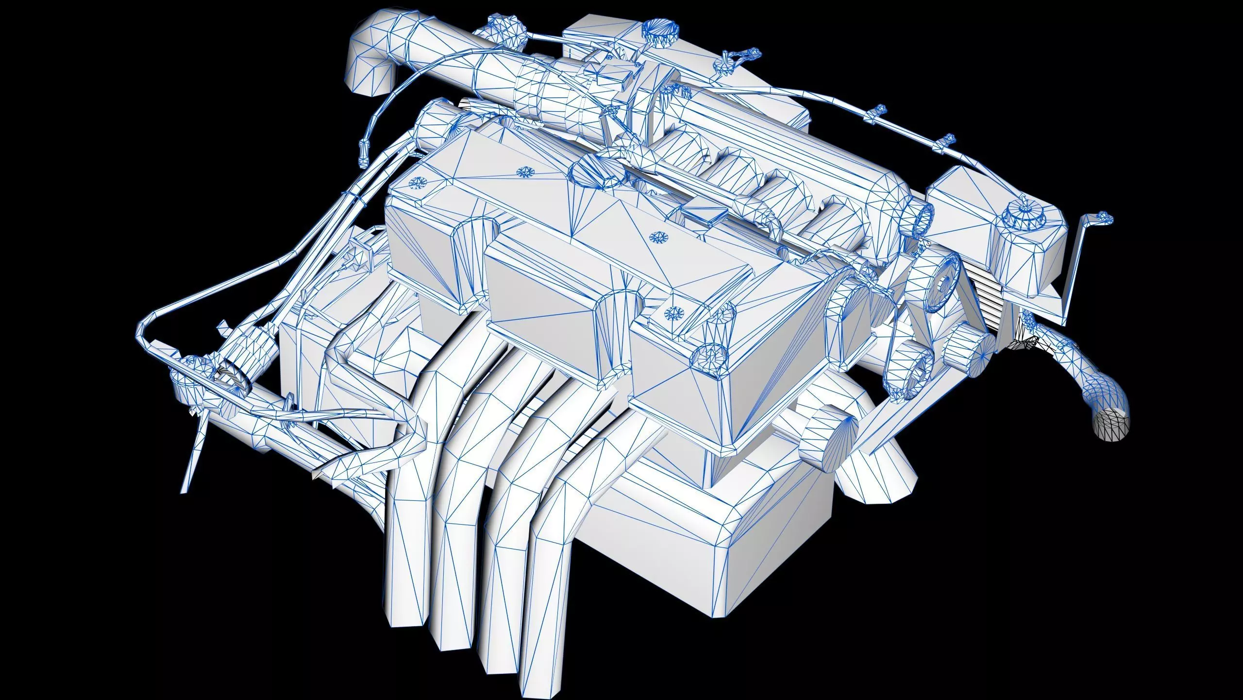 Honda K24 VTEC Engine Low-poly 3D model_16