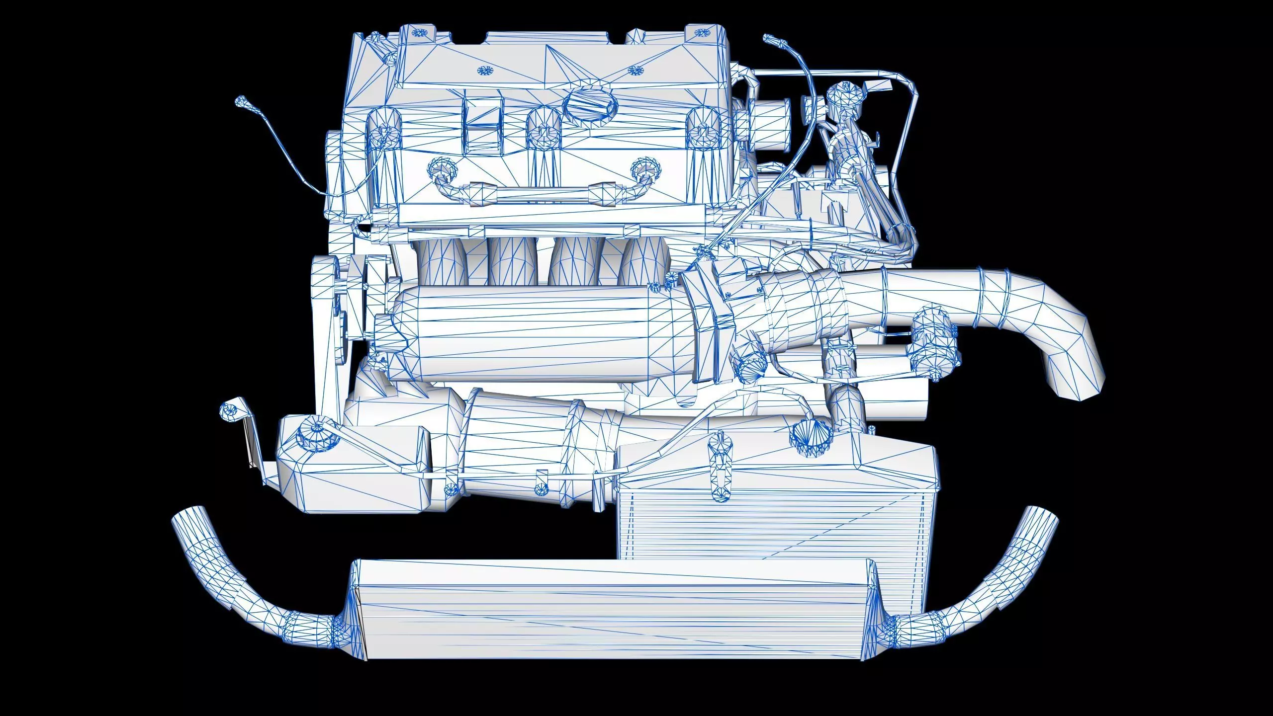 Honda K24 VTEC Engine Low-poly 3D model_15