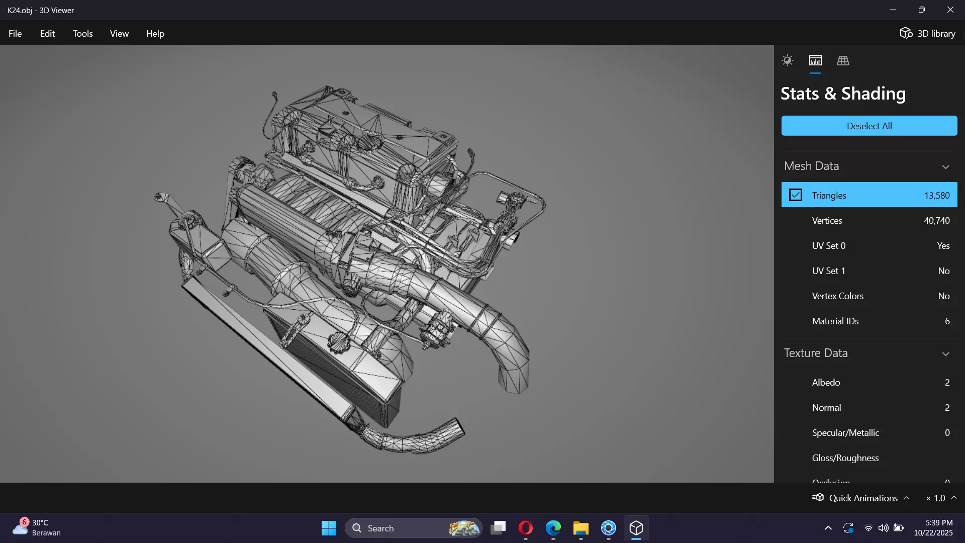 Honda K24 VTEC Engine Low-poly 3D model_22