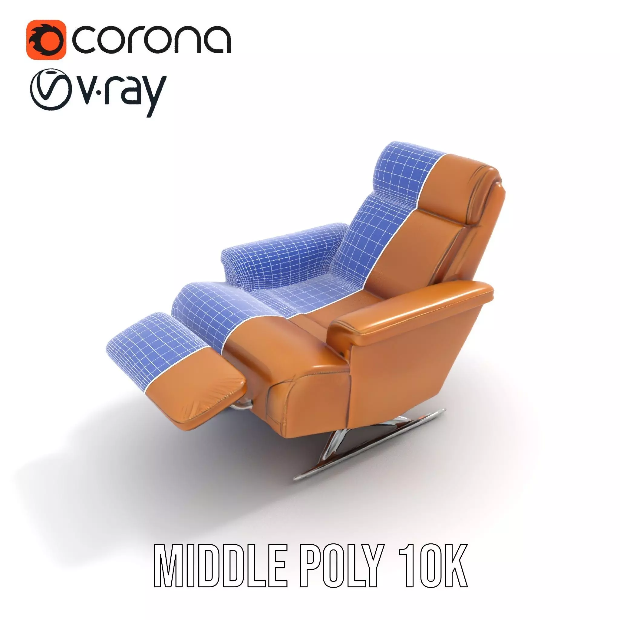 Tan Recliner Chair model pack Low-poly 3D model_22